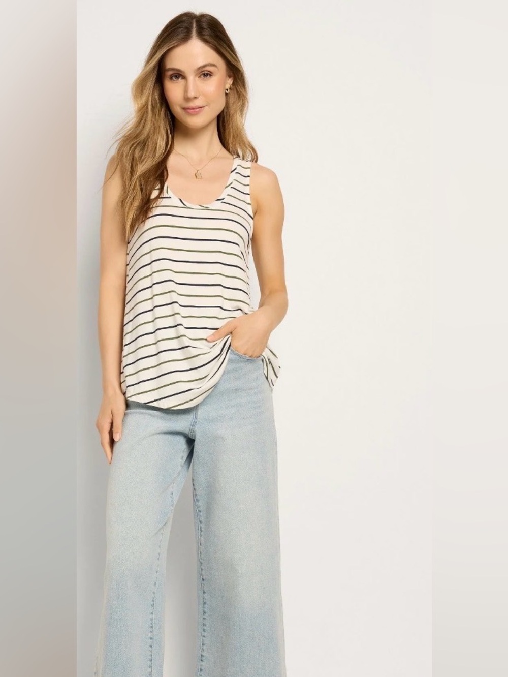 78 & Sunny Surfside Stripe Scoop Tank